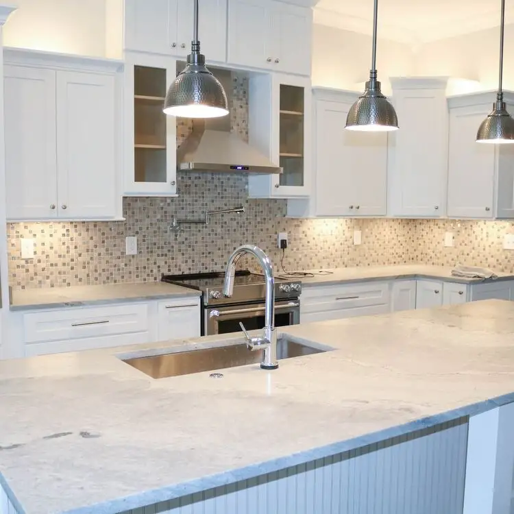 Image of a kitchen or bathroom with granite, marble or engineered stone. For demonstration purposes only.