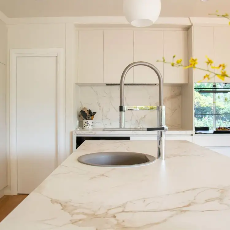 Image of a kitchen or bathroom with granite, marble or engineered stone. For demonstration purposes only.