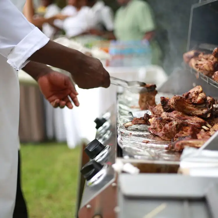 An example BBQ area that demonstrates the use of stone on a countertop.